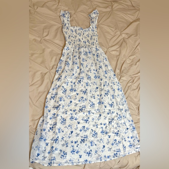 Reformation Dresses & Skirts - Reformation Blue Floral Midi Dress XS Smocked Cotton Summer Dress